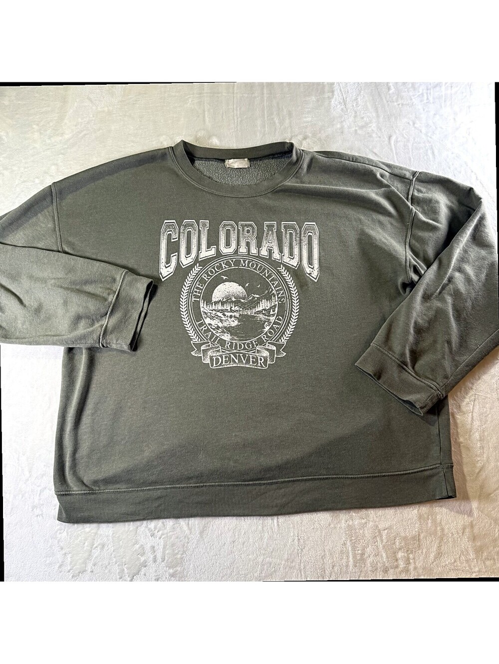 Altar’d state XL Olive Green Colorado Rocky Mountain Trail Ridge Road Sweatshirt